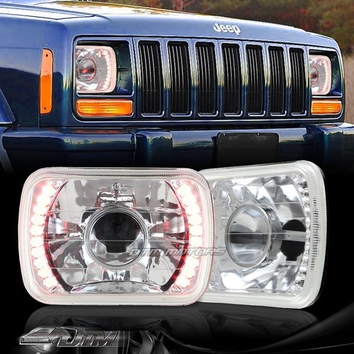 7"x6" H6014 H6052 H6054 Red 20-LED Diamond Chrome Housing Projector Headlights - Bild 6 von 7