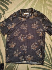 Batik Bay Men  s Tropical Short Sleeve Button Up Collared Shirt Size L 100 Rayon
