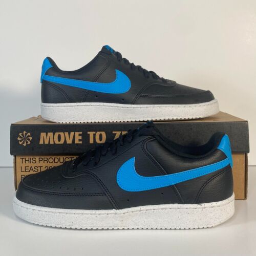 Nike Court Vision Low Next Nature Men's Shoes (DH2987-005) Black/Laser Blue - Picture 1 of 7