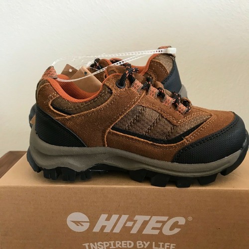 Hi-Tec Hiking Boots Shoes Waterproof Hillside Low Brown Orange Boys Youth 12 - Picture 5 of 6