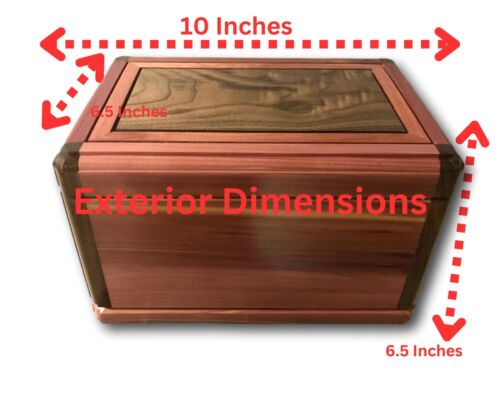 Urna funeraria de cremación funeraria hecha a mano de madera de cedro rojo aromático - Imagen 3 de 6