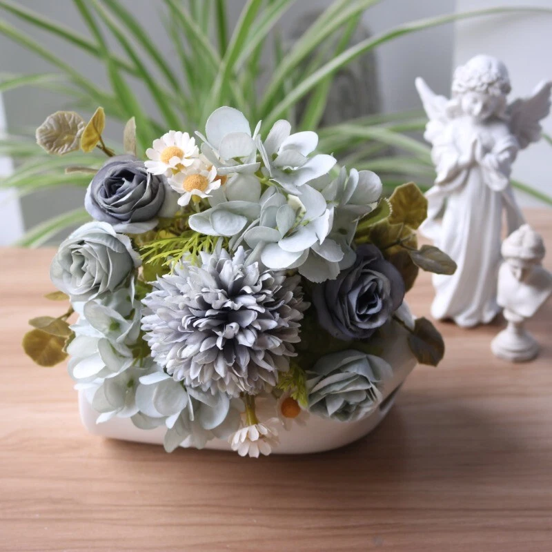 Rose Hydrangea Chamomile Artificial Flower Home Party Decor Photography Props - Image 3 of 4