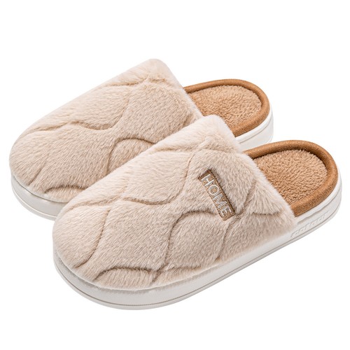 Plush Slippers Winter For Women Indoor Floor Bedroom Home Slipper Warm Solid Hou - Picture 5 of 9