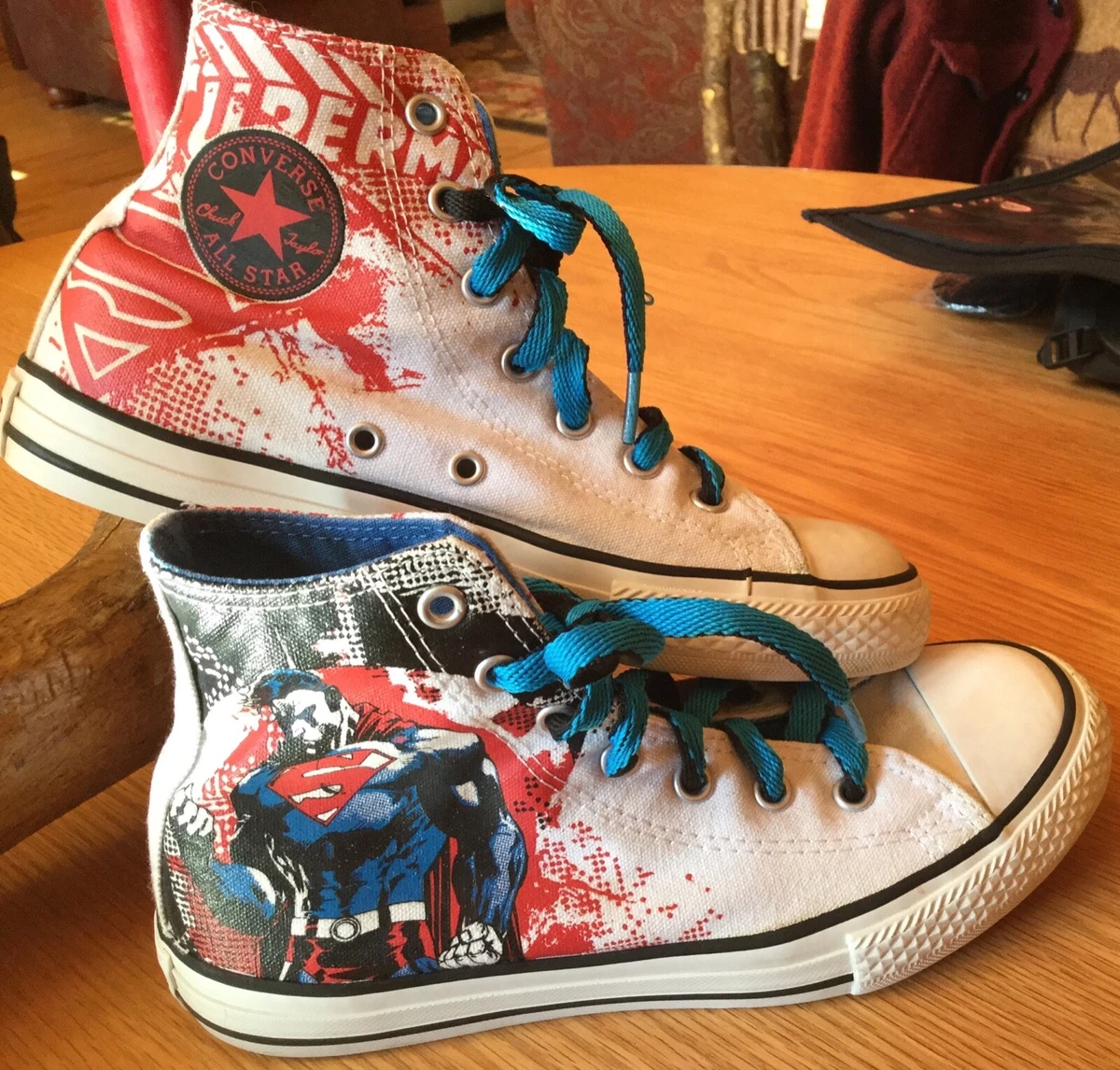 Converse All Star Hi Top Shoes Superman DC Comics Chuck Taylor sz | eBay