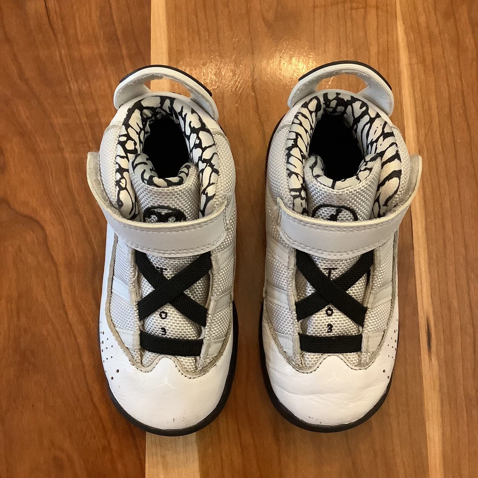Nike Jordan 6 Anillos TD Niño Tenis Zapatos Blanco Negro Niño Niña Talla 8C Foto 4 de 4