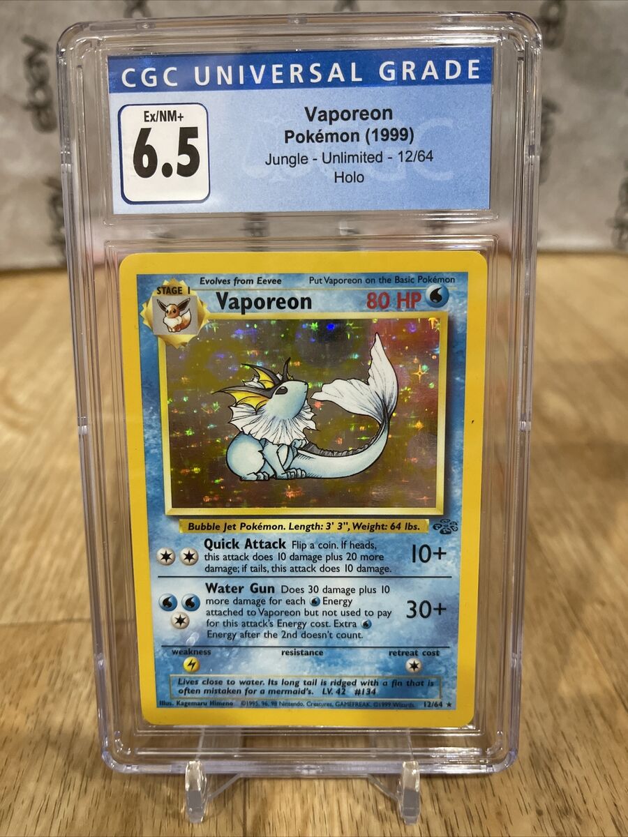 Vaporeon Holo Rare Vintage Pokemon Card Jungle Set 12/64 Vaporeon Holo Rare Vintage Pokemon Card Jungle Set 12/64