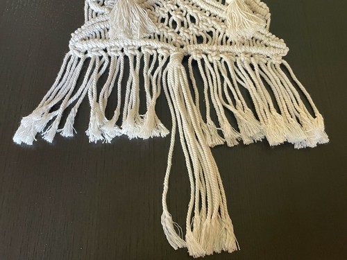Hanging Macrame Boho Decor Cream/Natural Handcrafted In Indonesia NWT - Picture 5 of 12