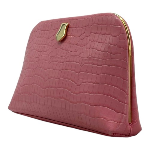 Vintage 00s ETIENNE AIGNER Croc Embossed Leather Shoulder Bag Handbag Clutch NWT - Picture 4 of 24