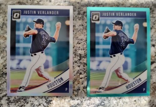 2018 Donruss Optic Aqua /299 & Holo Parallels #93 Justin Verlander