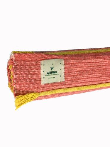 Ayurvedic Herbs Infused Handwoven Cotton Yoga Mat | Anti-Slip | Premium Grip - Picture 2 of 4