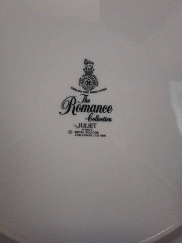 Plato de Cena Royal Doulton Julieta 10-5/8" Marfil Hueso China Floral H-5077 - Imagen 4 de 5