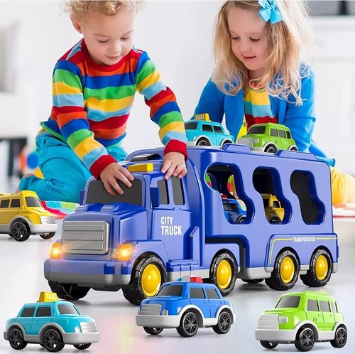 Toys Trucks Cars for Boys Toddlers, 5 in 1 City Truck Car Toys for 1 2 3 4 5 Yea - Picture 7 of 11