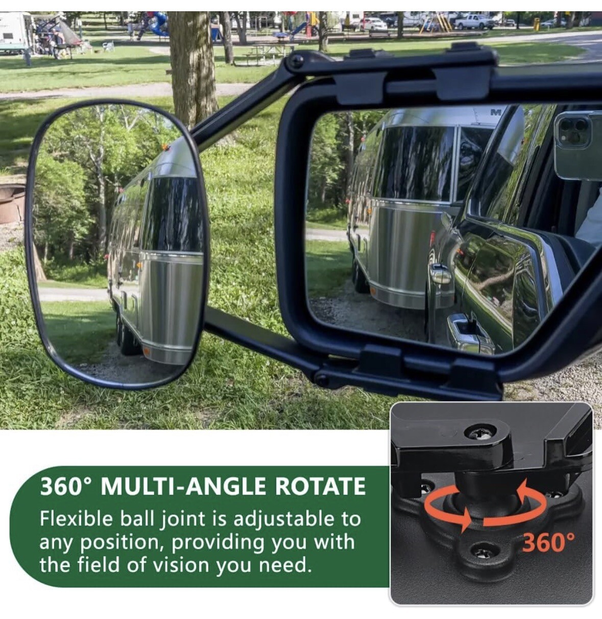 Piclafe Mirror Extenders For Towing, Universal Clipon Towing Mirrors