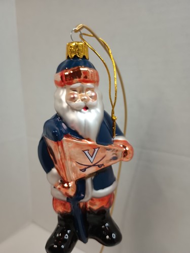 University of Virginia UVA Santa Glass Ornament New Box Damage - Picture 10 of 12