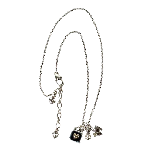 Brighton Anhänger Halskette Herz Handtasche Marienkäfer Krone Kristall Strass Silber 18 Zoll - Bild 2 von 12