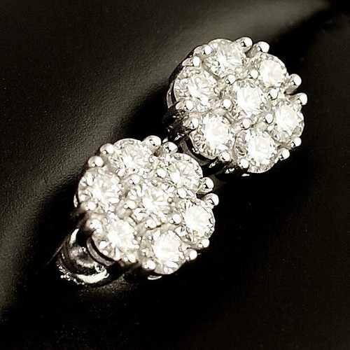 3Ct Certified VS1 Moissanite Cluster Men's Hip Hop Stud Earrings In 925 Silver - Bild 1 von 8