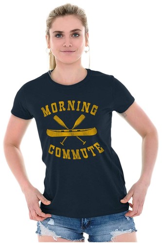 Funny Camping Joke Canoe Morning Commute Graphic T Shirts for Women T-Shirts - Picture 4 of 11
