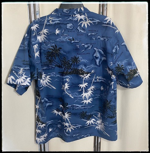 Ali’i Fashions Hawaiian Shirt Blue Short Sleeve Large 100% Cotton Original - Picture 5 of 9