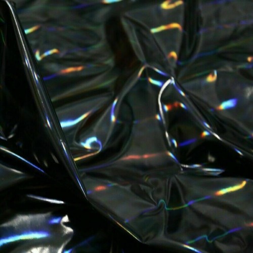 Metallic PU Faux Leather Fabric Hologram Mirrored Iridescence Costume Material - Picture 8 of 9