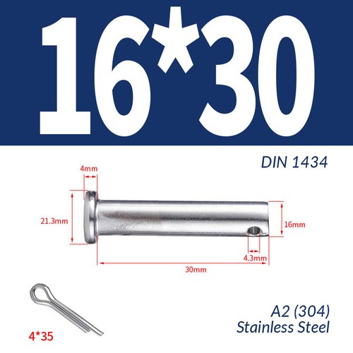 3MM 4MM 5MM 6MM - 20MM Clevis Pin 304 Stainless Steel A2 Hinge Pin Rigging Pin - Picture 139 of 170