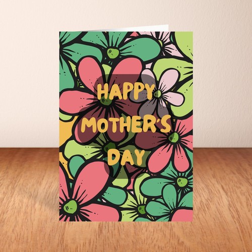 Happy Mother's Day Card, Floral, Flowers, Modern, Bright, Mother, Mum, Mam Mom - Picture 2 of 8