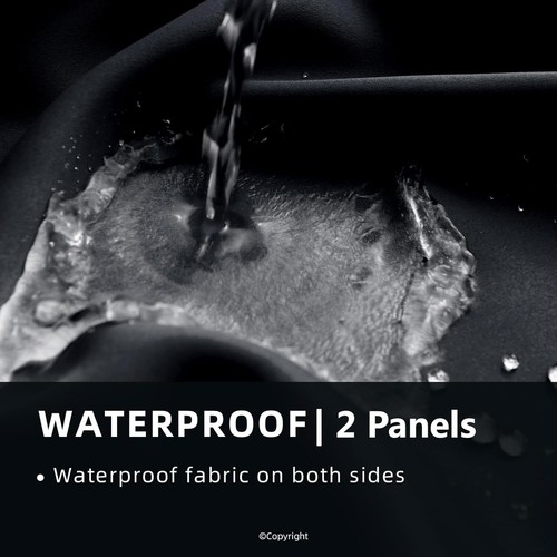 Versatile 52" x 108" Black Grommet Top Curtains, 2 Panels – Thermal & Waterproof - Picture 4 of 12