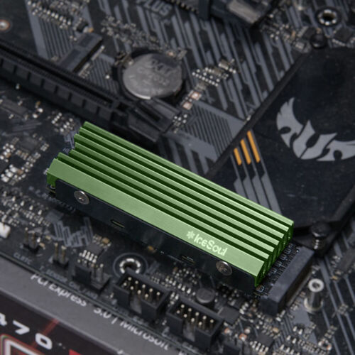 M.2 2280 NGFF/NVME SSD Heatsink SSD Cooler with Silicone Thermal Pad (Green) - Bild 3 von 9