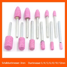 3mm Schaft Schleifstein Polierstifte Korund Scheifstifte für Dremel Bohrmaschine