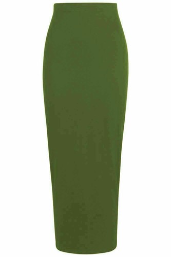 Womens Plain Jersey Bodycon Tube Long Maxi Skirts Ladies Midi Pencil Skirt 6-14 - Picture 115 of 198