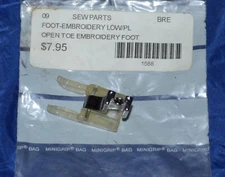 FOOT-EMBROIDERY LOW/PL OPEN TOE EMBROIDERY FOOT 1588