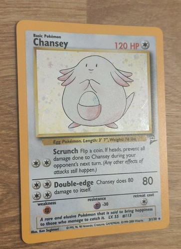 Chansey 3/102 Pokemon Card PSA 8-9? BASE SET 2 Great Condition - Picture 3 of 8