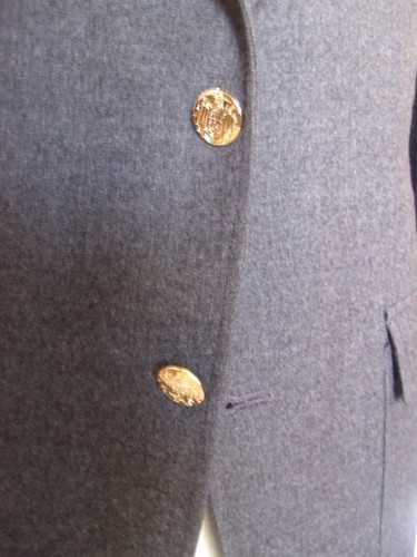 Mens Blazer Sport Coat Suit Jacket LORD & TAYLOR Gray 40R WOOL Gold Button Y38 - Picture 4 of 11