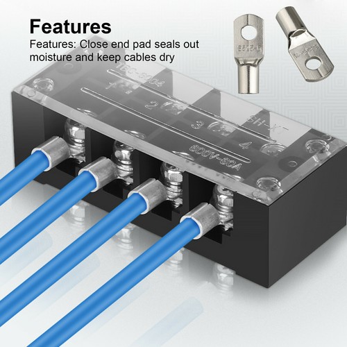 240X Cable Lugs Eyelets Copper Ring End Electric Wire Connectors Crimp Terminals - Picture 9 of 14