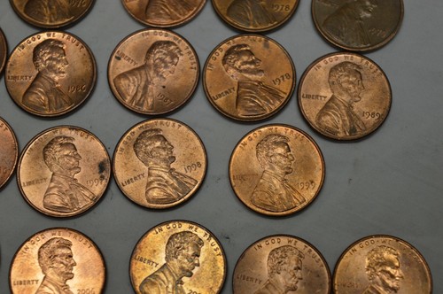 50 PENNIES PENNY NO MINT MARK 1960 THRU 2014 - 1964 1984 DOUBLE EAR - Picture 8 of 12