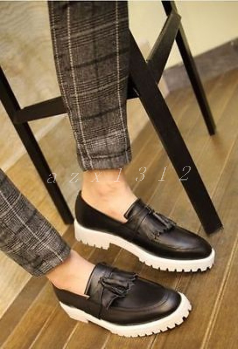 Retro Uomo Round Toe Lace Platform Fringe Pelle Lace Toe Up Shoes Tassel Loafer Pull on 213174 Retro Uomo Round Toe Lace Platform Fringe Pelle Lace Toe Up Shoes Tassel Loafer Pull on 213174