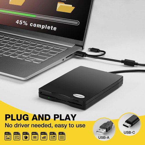 Lecteur de disquette USB Type A/C Lecteur/Convertisseur de disquette externe 3... - Photo 4/9