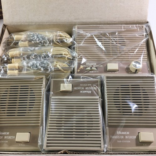 Vintage Neu Old Stock Homer 4-Stationen Transistor Gegensprechanlage Komplettverpackung - Bild 2 von 4