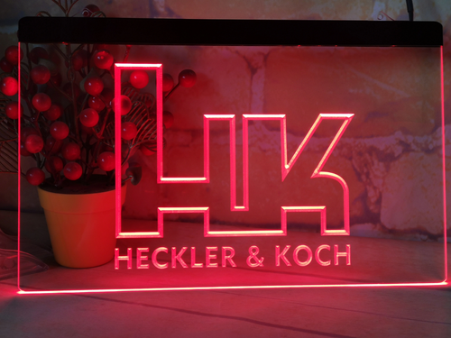 Heckler & Koch Led Neon Light Sign for Guns Ammo Store Firearms Man Cave garage - Picture 1 of 2