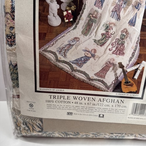 New Goodwin Weavers Blessings Of Angels Afghan 48 X 67 Christmas - Bild 3 von 12