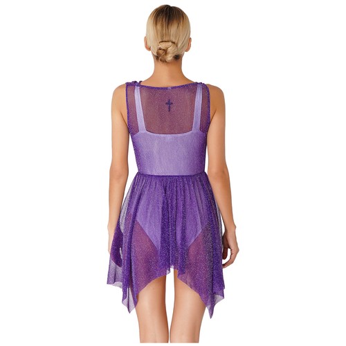 Womens Praise Dance Costume Irregular Hem Church Worship Dress Tunic Overlays - Picture 53 of 57