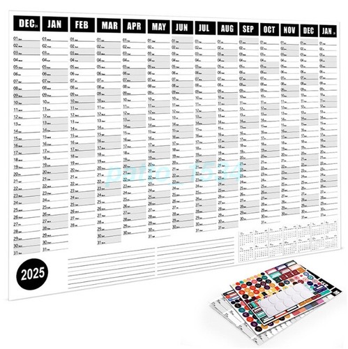 NEW - 2025 Wall Calendar 12 Month Annual Yearly Planner Thick Paper 29x20 Inch - Picture 9 of 22