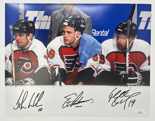 Eric Lindros John LeClair M Renberg Signed Flyers Legion of Doom 11x14 Photo JSA