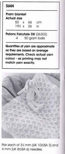 Baby Pram Blanket / Loppy-Ears Rabbitt Zig Zag Pattern~DK Knitting Pattern (pat) - Picture 3 of 3