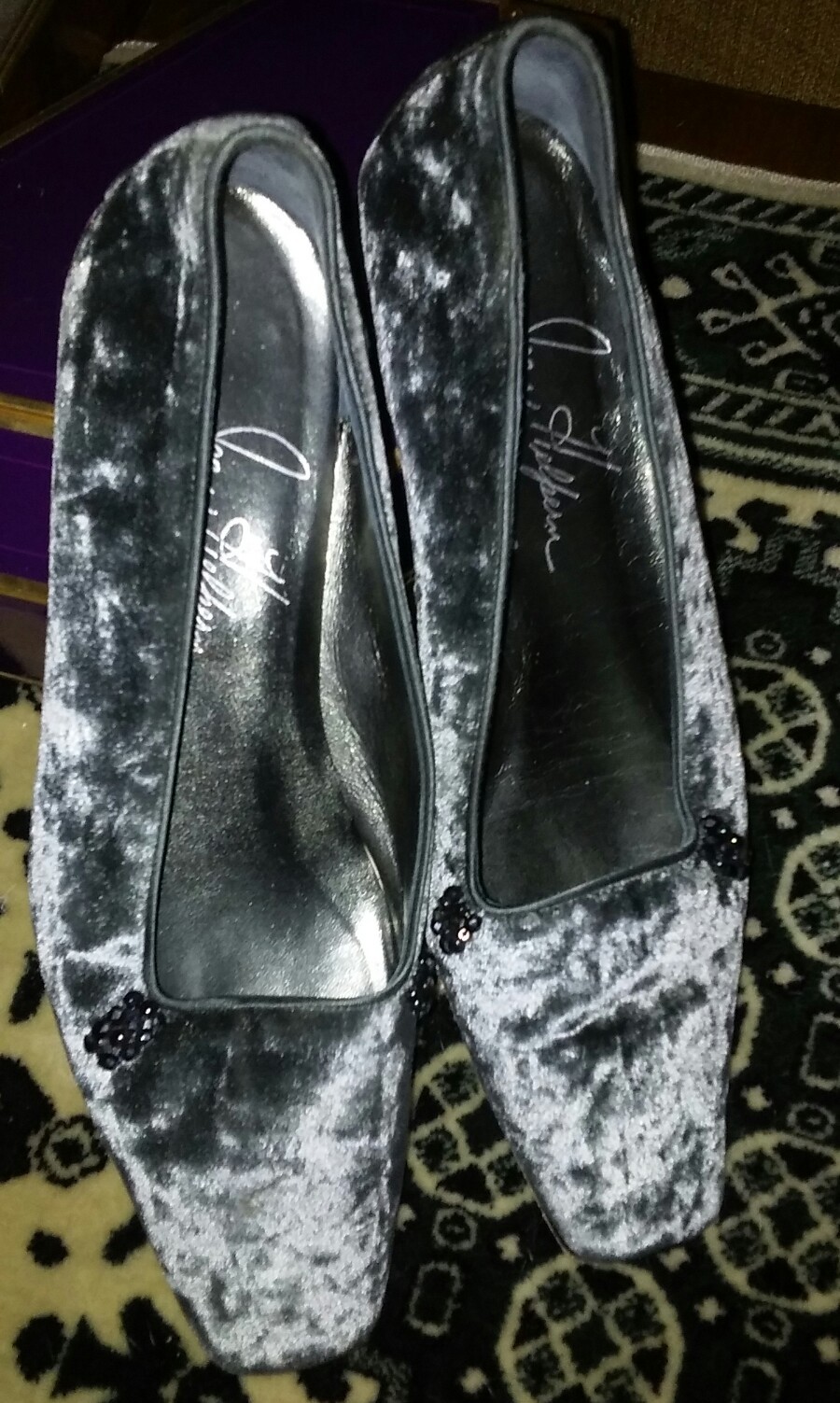 Joan Helpern Signature Collection GRAY Crushed Velvet flats schuhe Größe 6.5 Joan Helpern Signature Collection GRAY Crushed Velvet flats schuhe Größe 6.5