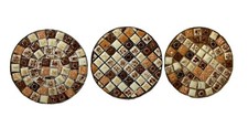 Vintage Mid Century Mosaic Tile/Coasters/Hanging - Have Been Hung Set Of 3 4  