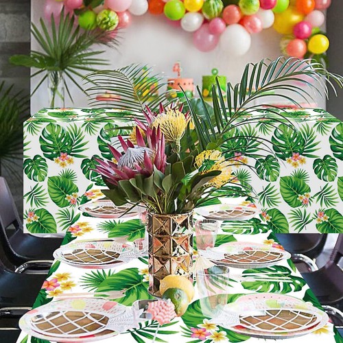 4 Pack Hawaii Palm Leaves Tablecloths Luau Party Disposable Table Cover - Picture 2 of 9