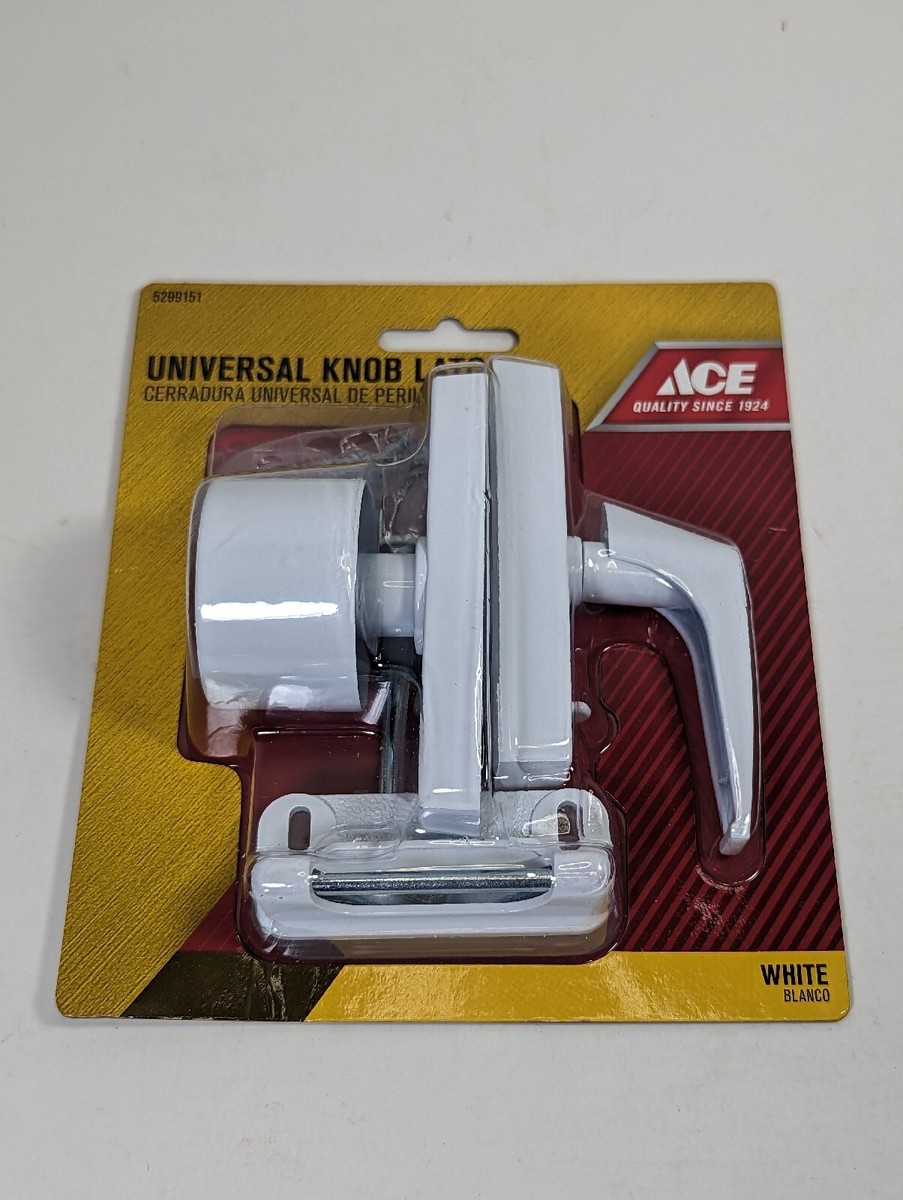 Universal Round Knob Latch #5299151 Storm/Screen Door White Ace