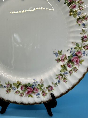 Vintage Paragon Moss Rose Bone China Dinner Replacement Plate Gold Trim England - Picture 4 of 8