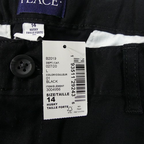 The Childrens Place Pants Boys 14 Husky Black Skinny School Uniform Adjustable - Picture 5 of 17