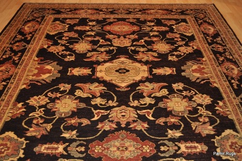 TOP QUALITY 8' X 9' BROWN HANMMADE ORIENTAL RUG vegetable dye chobi rug. - Picture 7 of 12